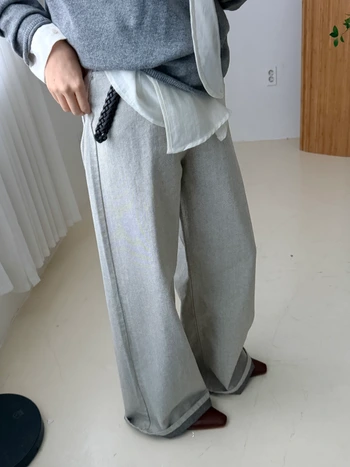 하이웨스트 롤업 데님 청바지