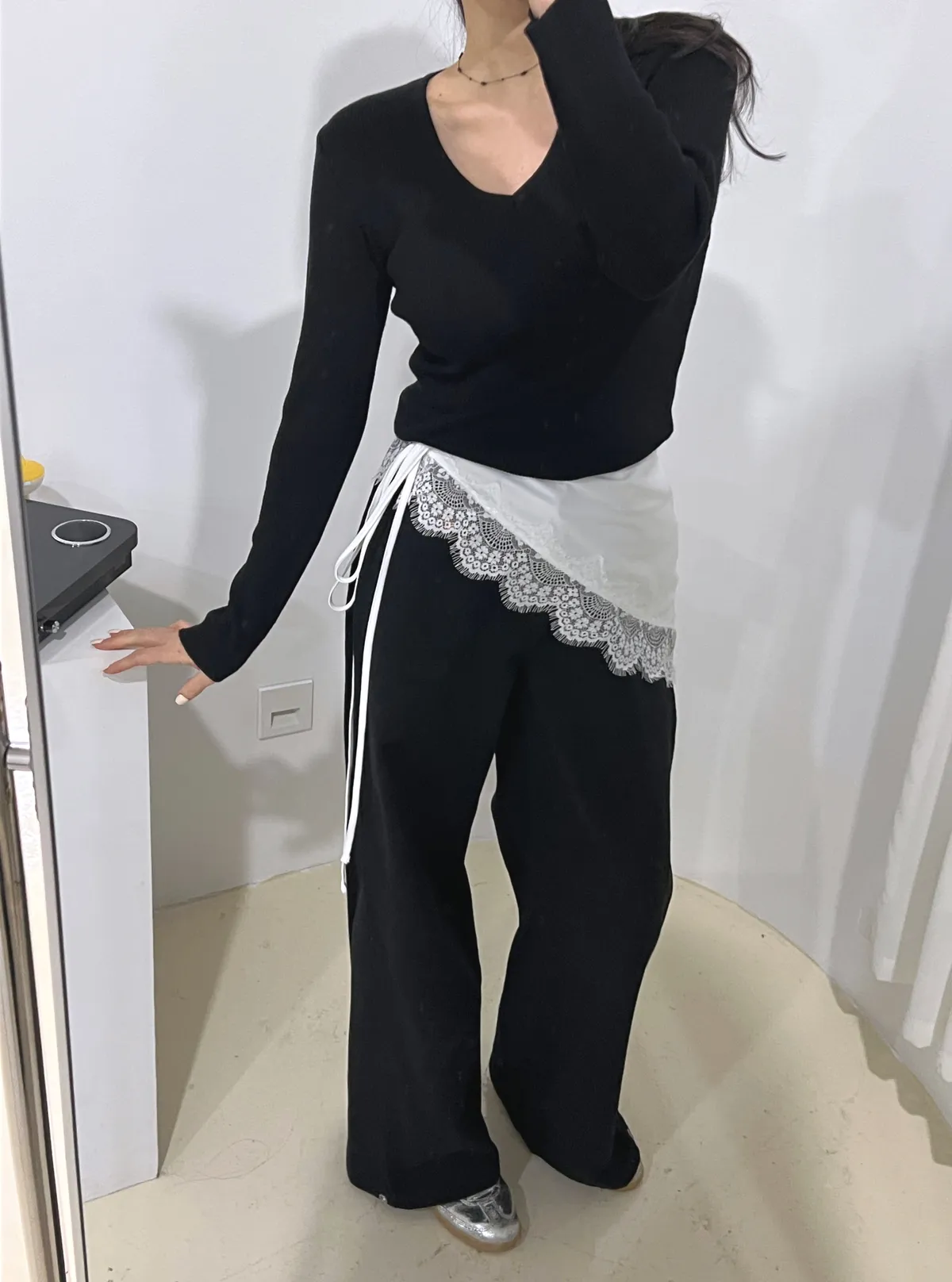 새틴 레이스 레이어드 랩 상세 이미지 1