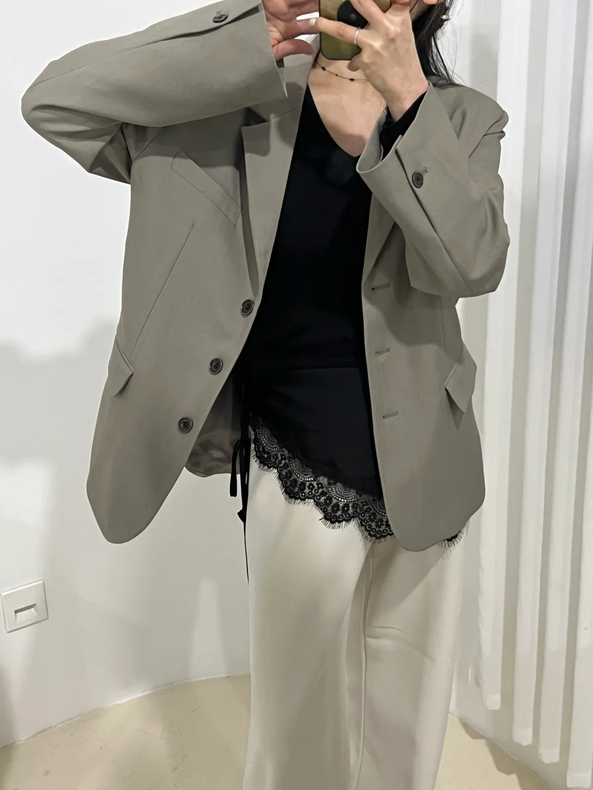 새틴 레이스 레이어드 랩 상세 이미지 5