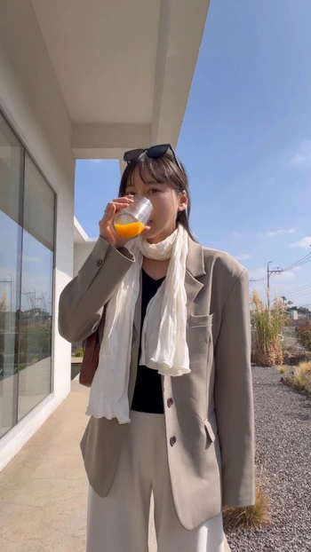 스프링 링클 머플러 스카프