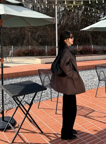 오버핏 나그랑 하프 레더자켓 2
