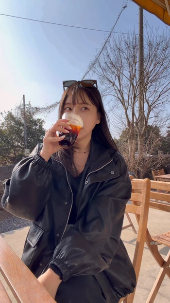 오버핏 스트링 레더 점퍼