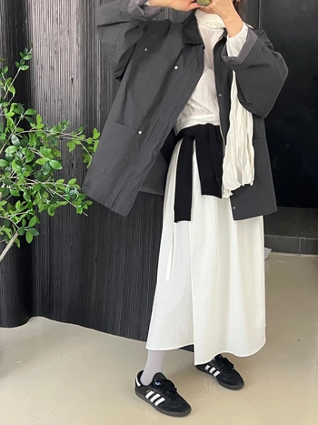 비앤 버클 셔링 a라인 랩 롱스커트 2