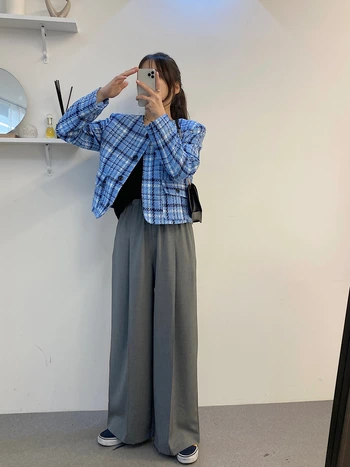 노카라 고퀄리티 심플 포인트 트위드자켓 2