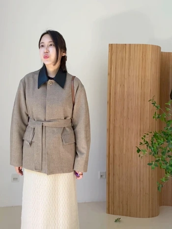 레더 카라 벨터 울자켓