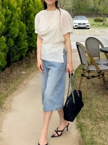 데이 버뮤다 5부 데님팬츠