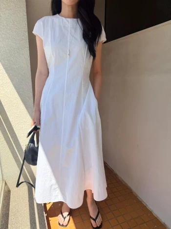 바스락 캡소매 라인 롱원피스 (18일부터순차발송)