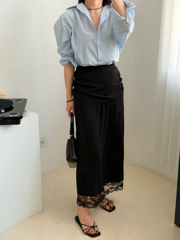 벤 오버핏 바스락 언발 셔츠 2