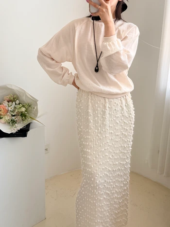 베닌 쉬폰 배색 블라우스 맨투맨 2