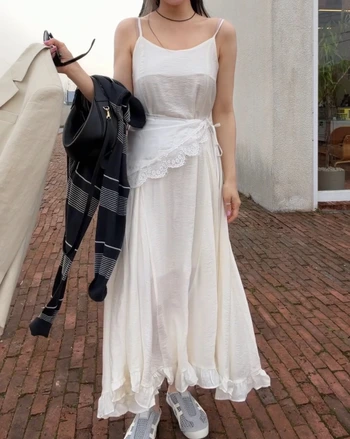 나인 프릴 나시 민소매 원피스