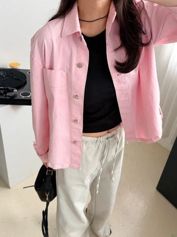 톰 스티치 탄탄 셔츠자켓