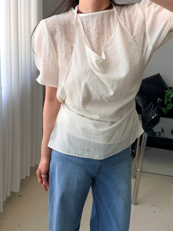 레밍 뷔스티에 세트 볼륨 블라우스 2