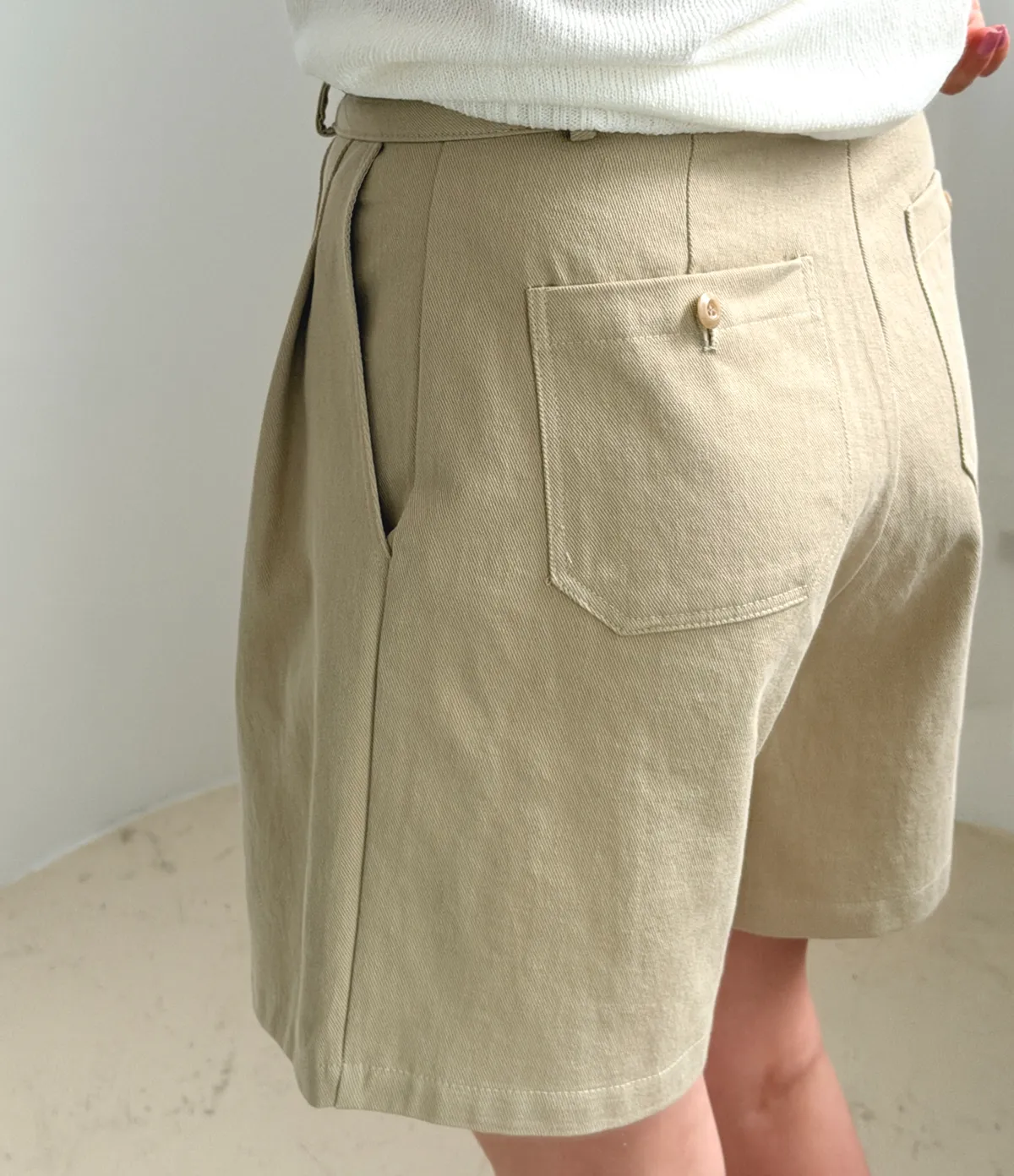 핀턱 4부 코튼 팬츠 상세 이미지 2