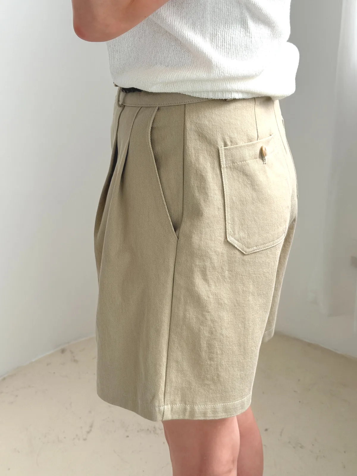 핀턱 4부 코튼 팬츠 상세 이미지 7