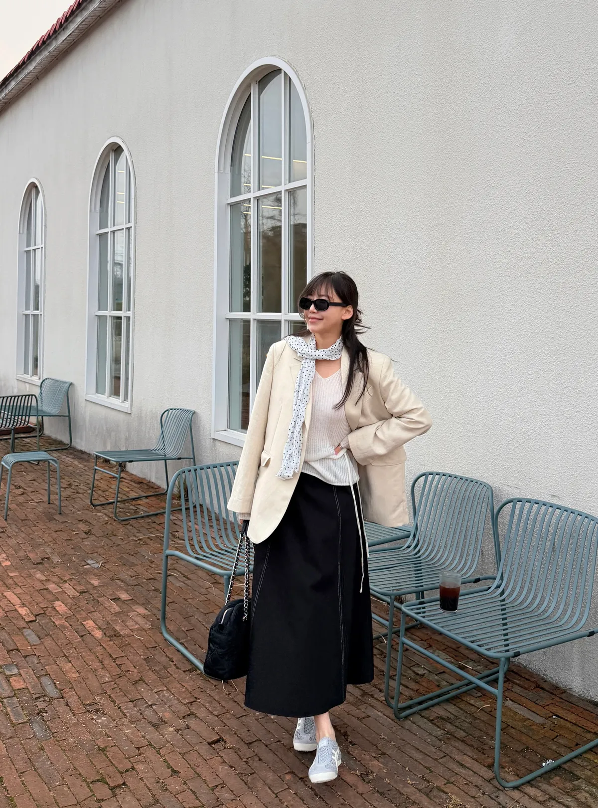 도브 스티치 a라인 롱스커트 상세 이미지 13