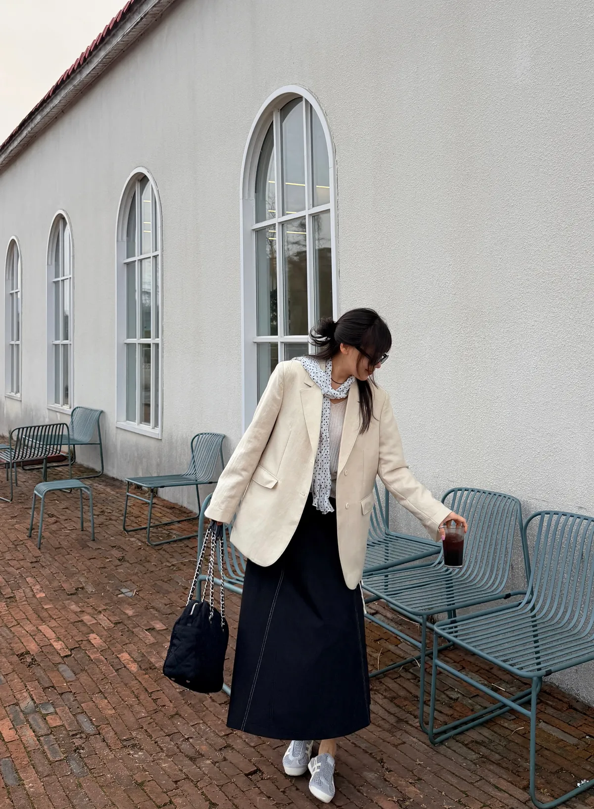 도브 스티치 a라인 롱스커트 상세 이미지 14