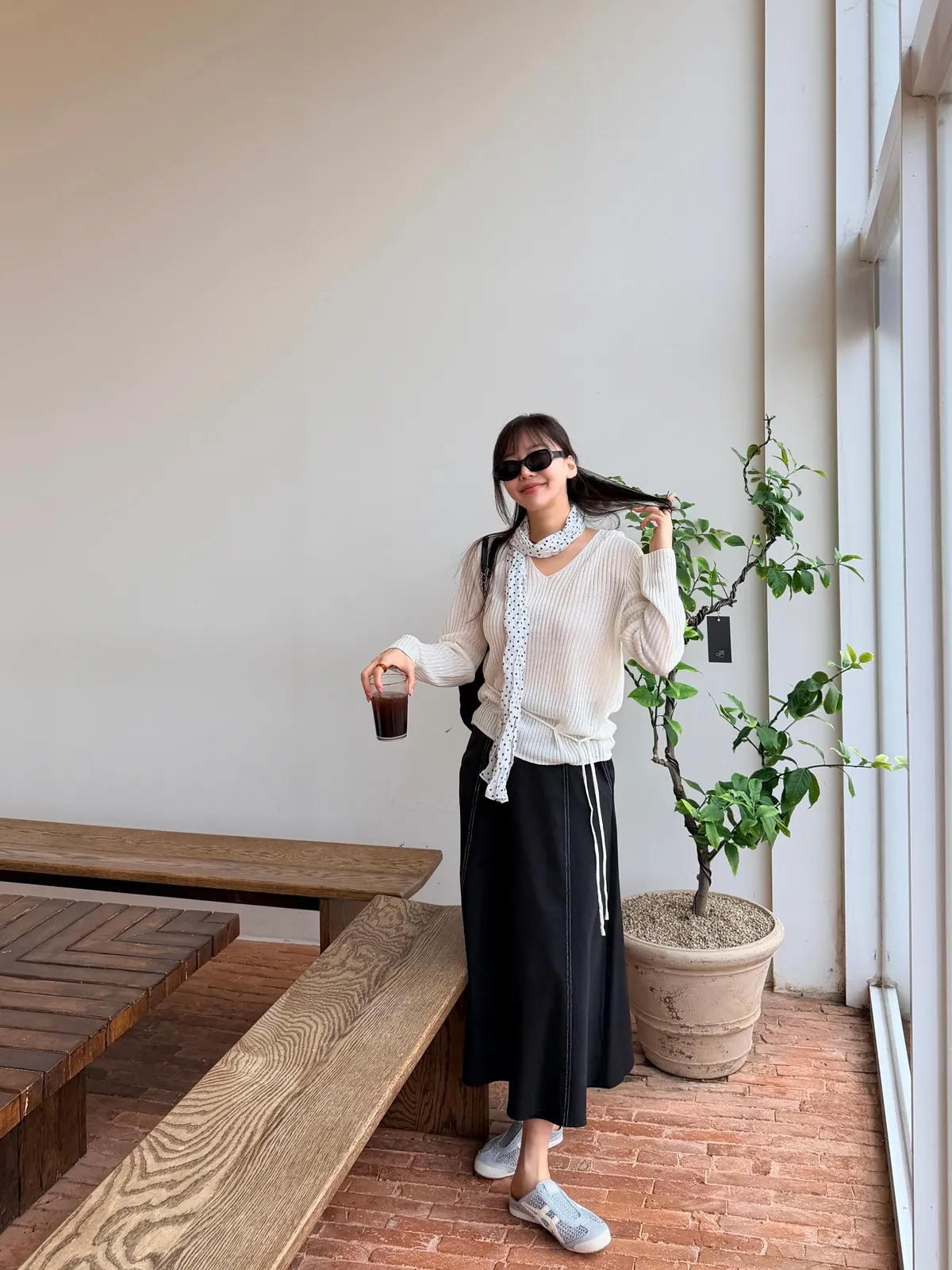 도브 스티치 a라인 롱스커트 상세 이미지 24