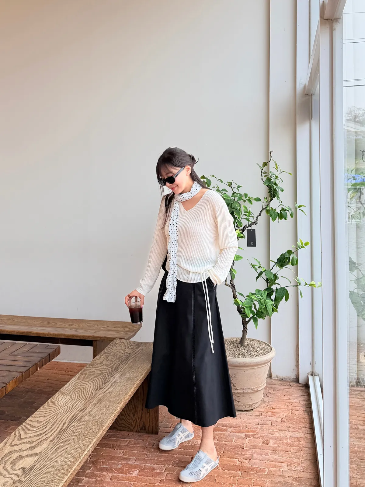 도브 스티치 a라인 롱스커트 상세 이미지 22