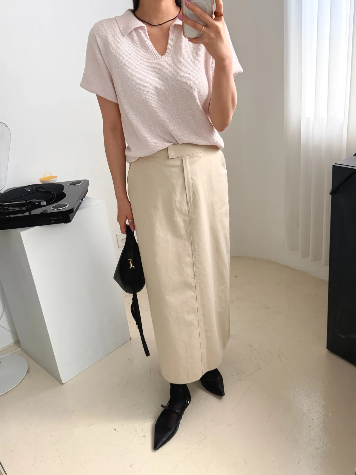 로니 h라인 코튼 롱스커트 상세 이미지 9