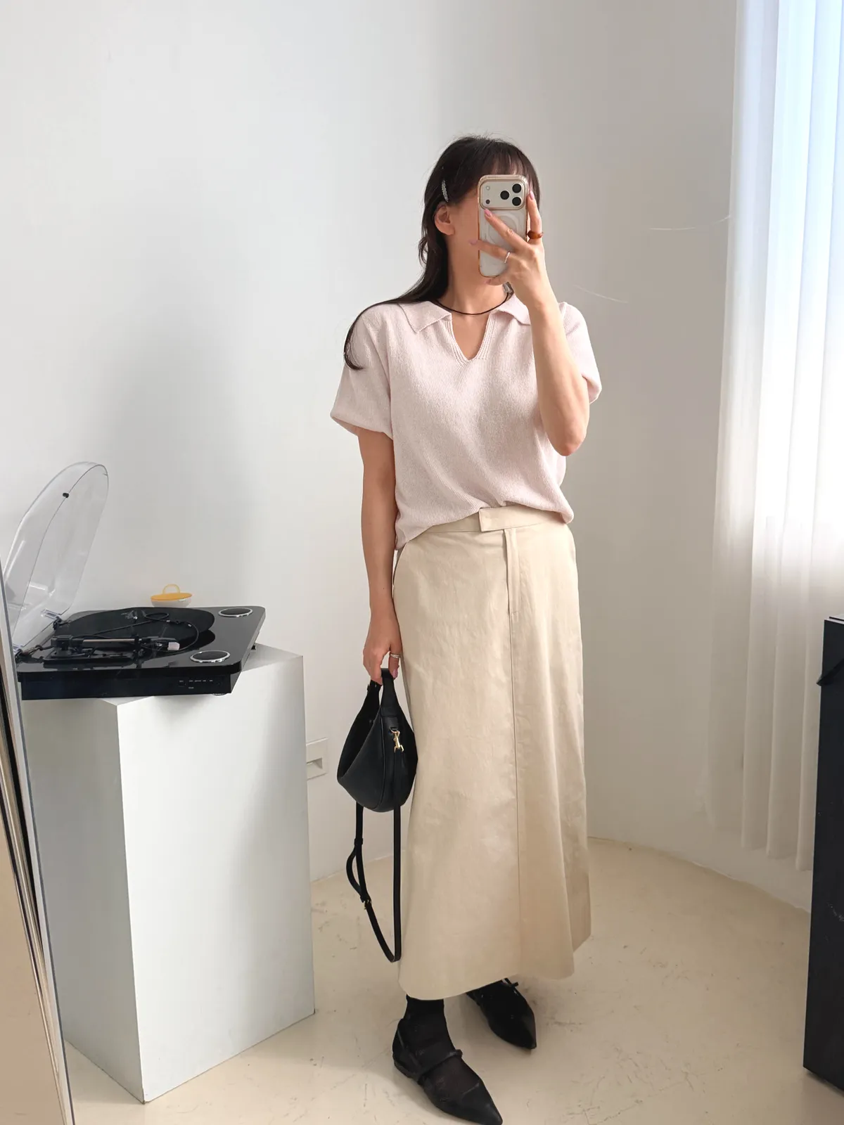 로니 h라인 코튼 롱스커트 상세 이미지 11