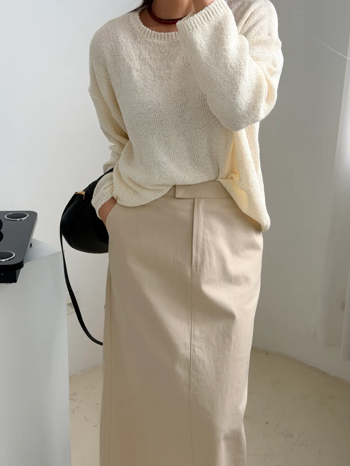 로니 h라인 코튼 롱스커트 상세 이미지 13