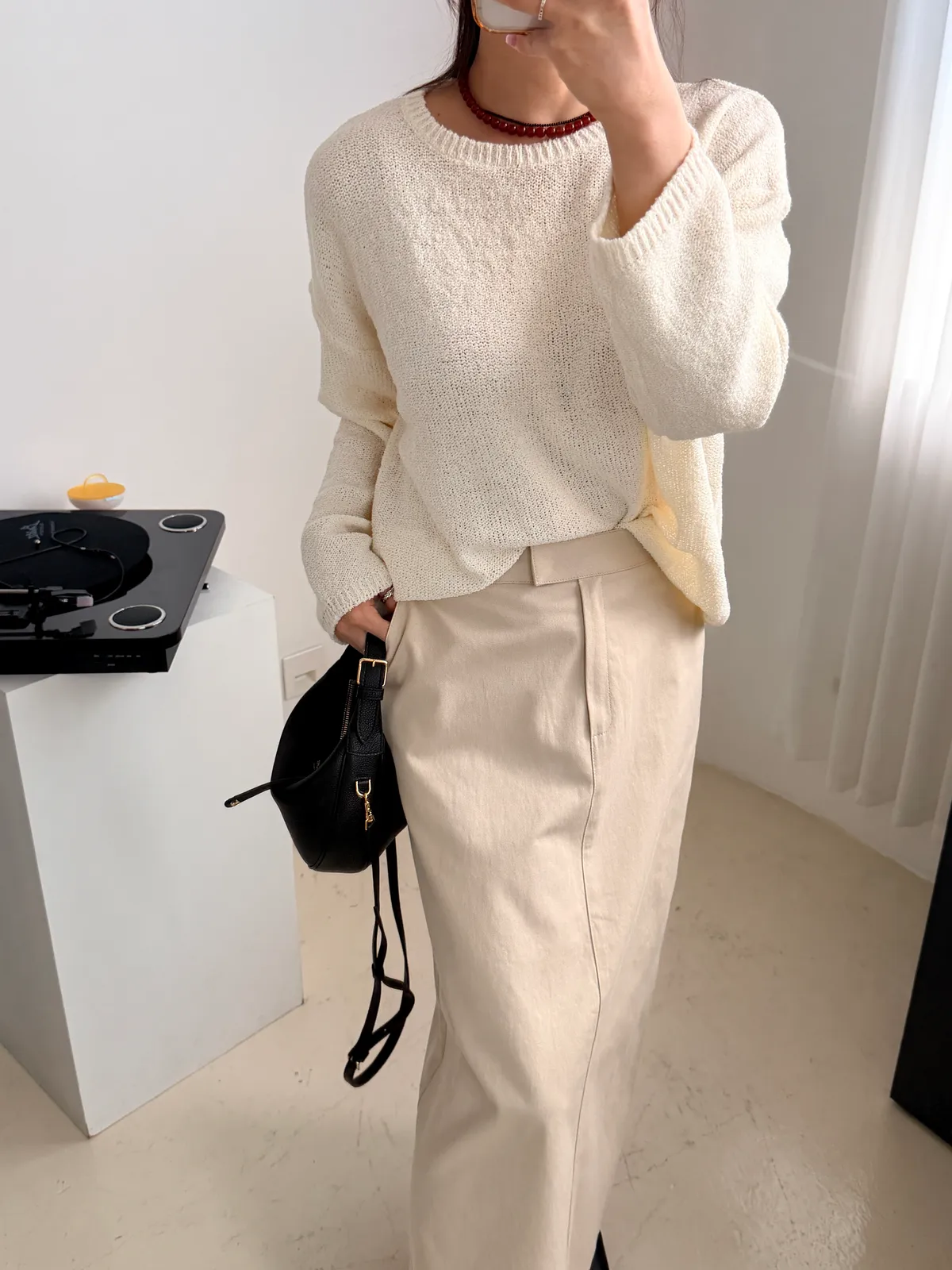 로니 h라인 코튼 롱스커트 상세 이미지 14