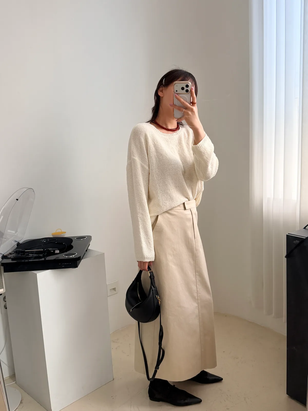 로니 h라인 코튼 롱스커트 상세 이미지 16