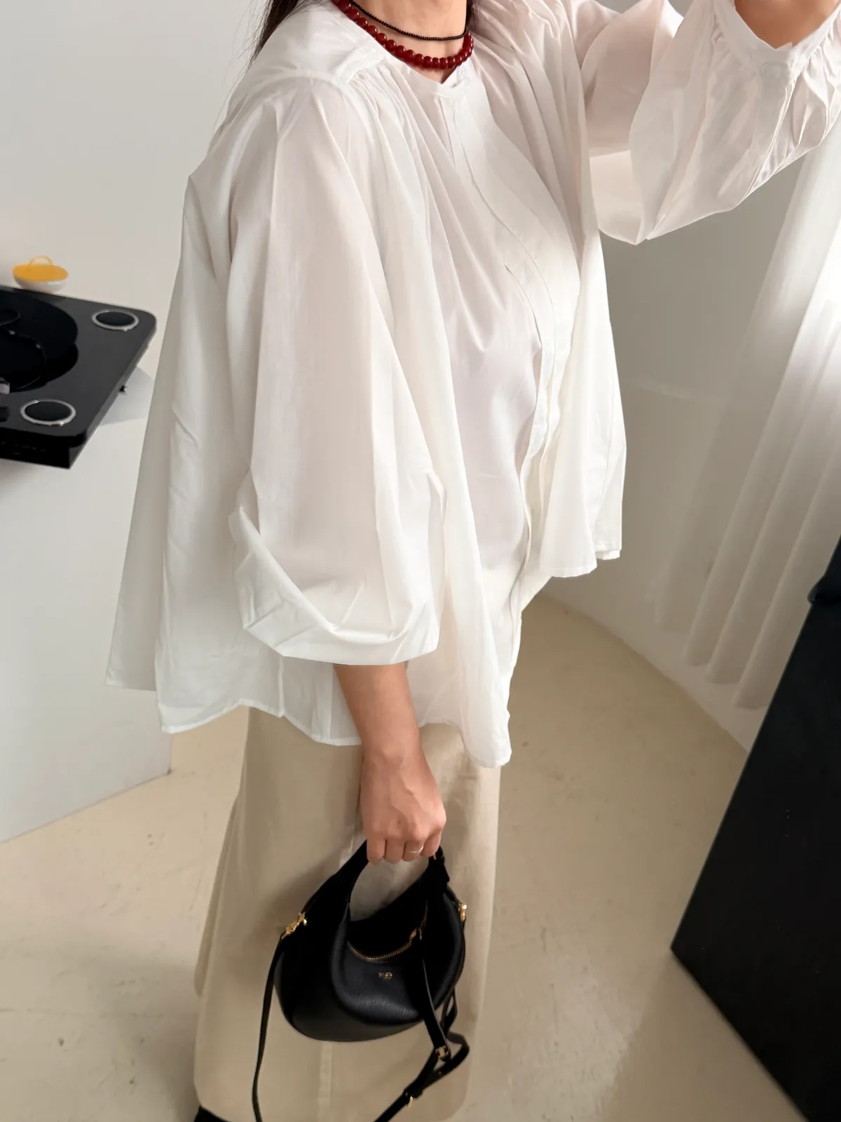 로니 h라인 코튼 롱스커트 상세 이미지 17