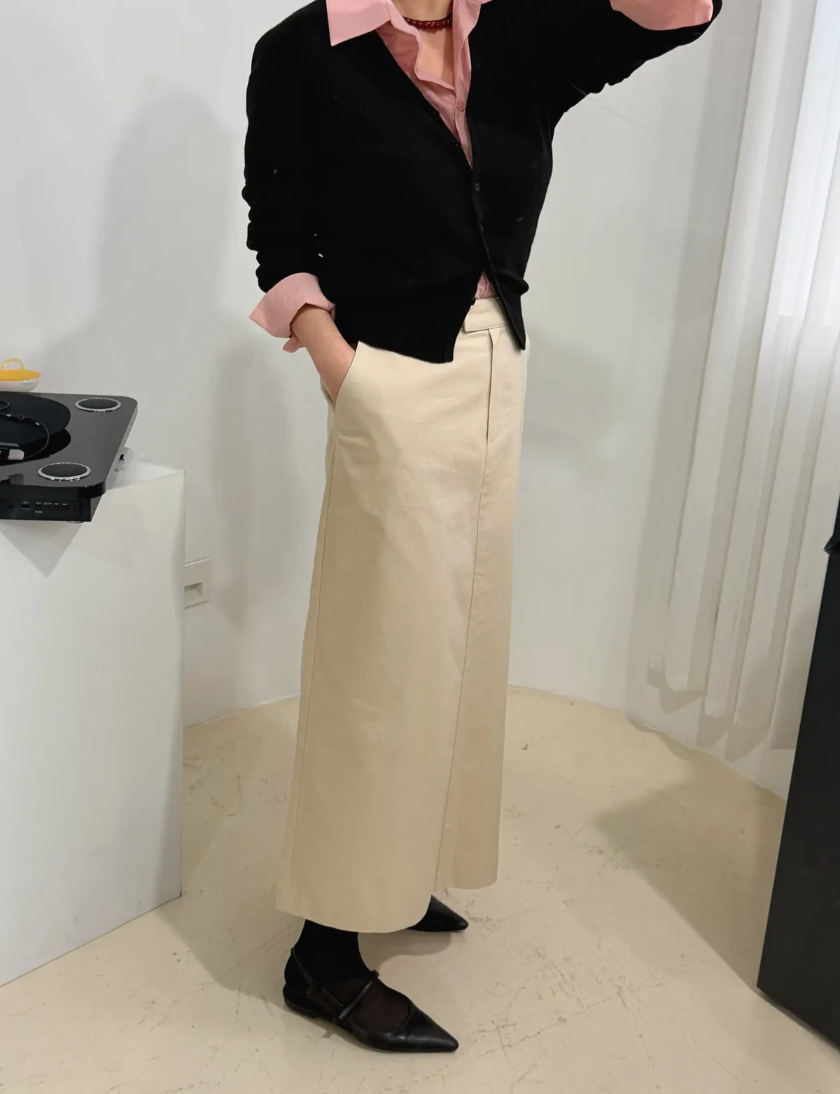 로니 h라인 코튼 롱스커트 상세 이미지 29