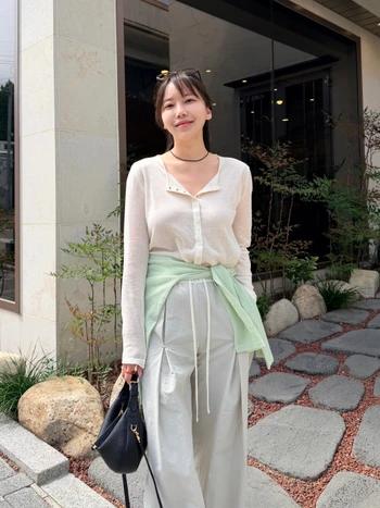 허리밴딩 바스락 맞주름 와이드 슬랙스 2