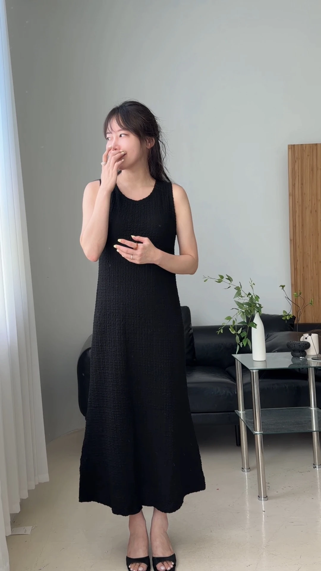 레이 썸머 스판 민소매 나시 원피스 상세 이미지 2