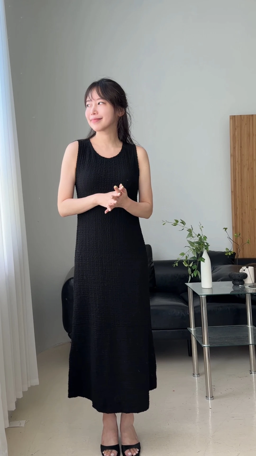 레이 썸머 스판 민소매 나시 원피스 상세 이미지 3