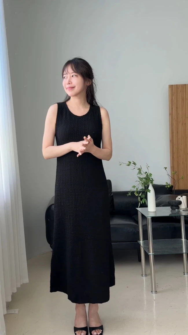 레이 썸머 스판 민소매 나시 원피스   - Image 1