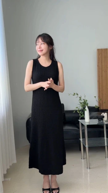레이 썸머 스판 민소매 나시 원피스  
