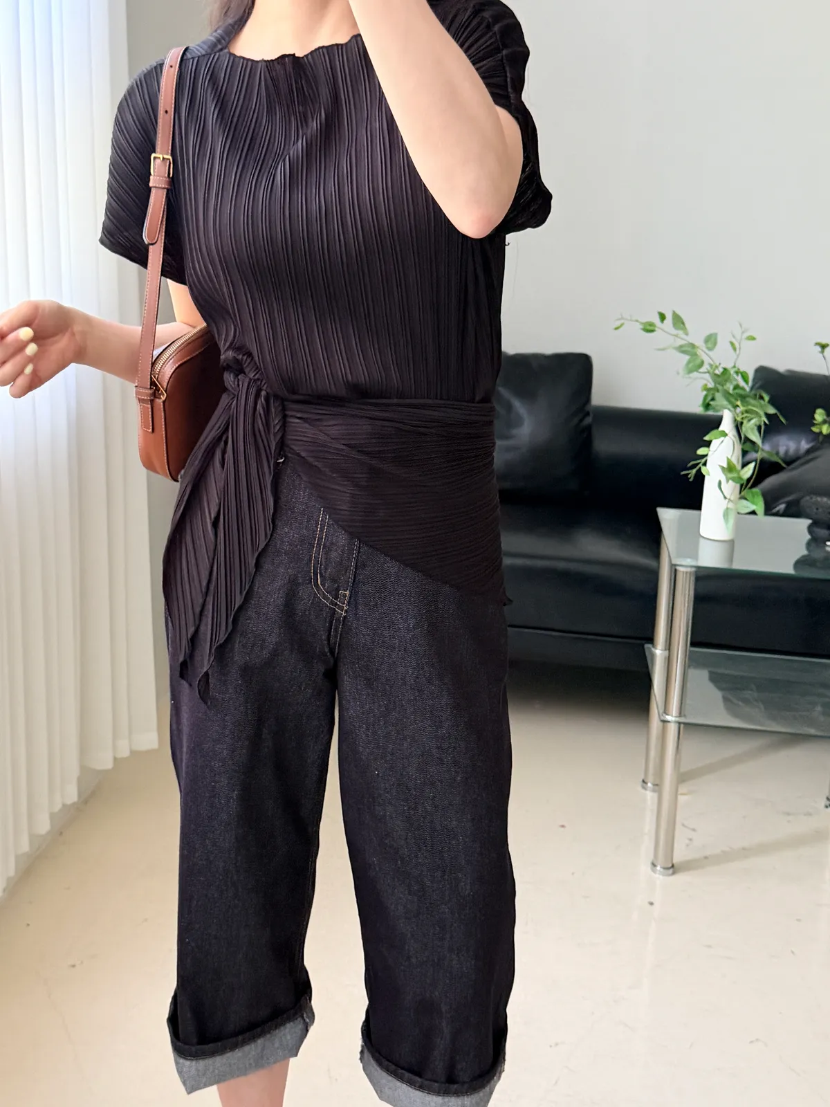 스카프 세트 플리츠 블라우스  상세 이미지 18