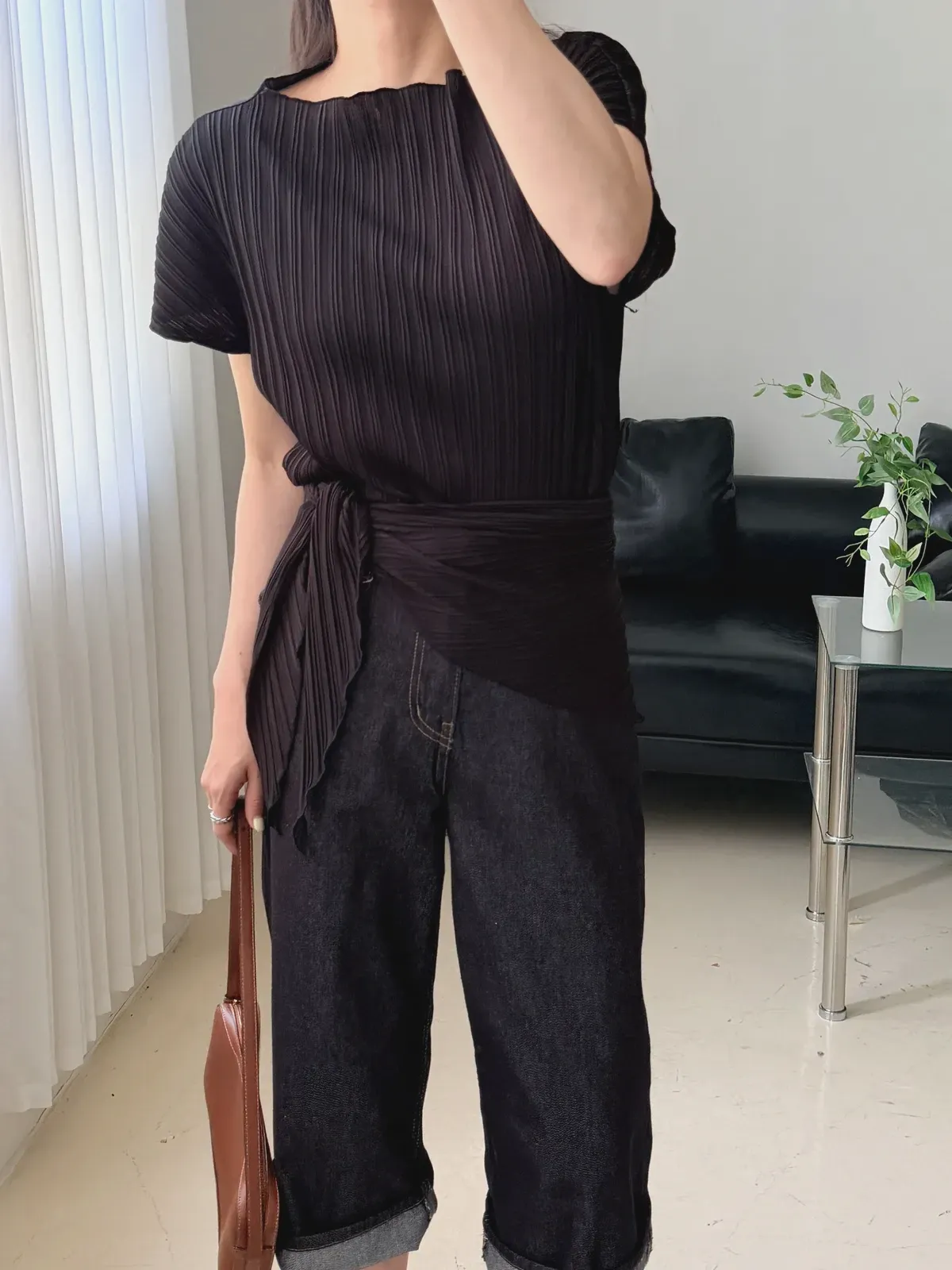 스카프 세트 플리츠 블라우스  상세 이미지 19