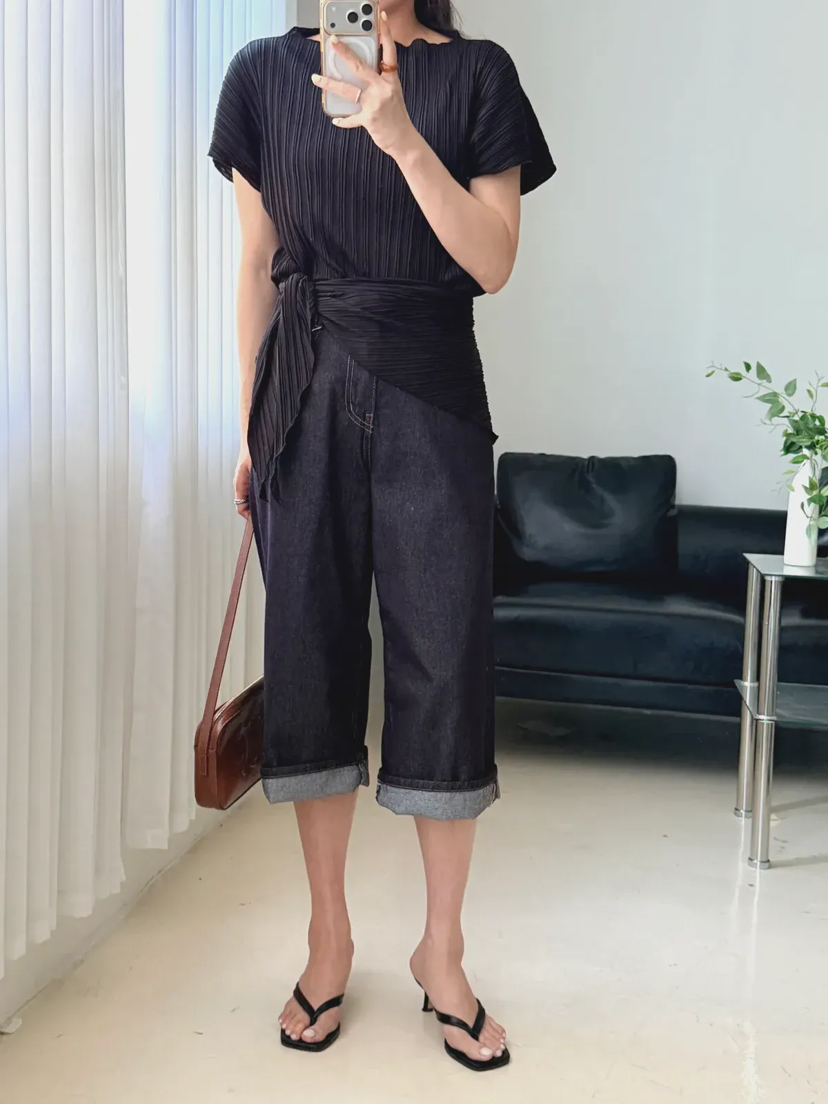 스카프 세트 플리츠 블라우스  상세 이미지 21