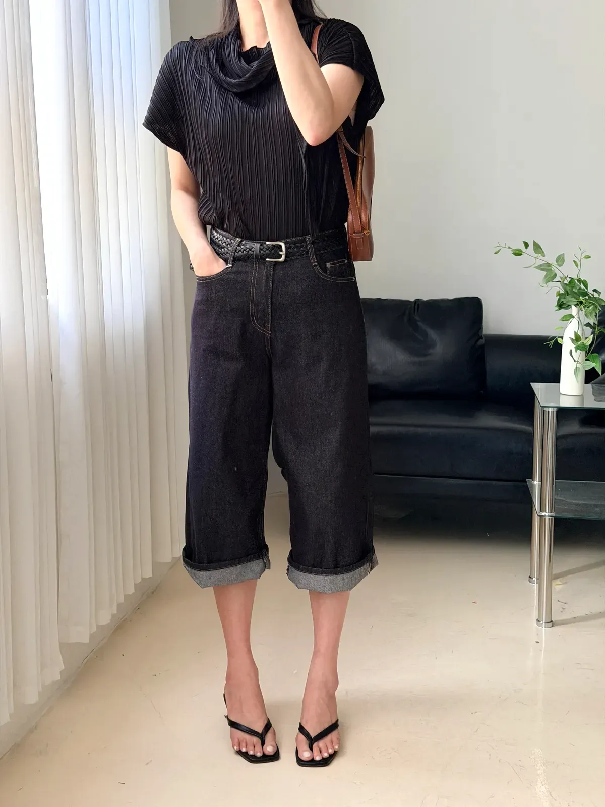 스카프 세트 플리츠 블라우스  상세 이미지 12