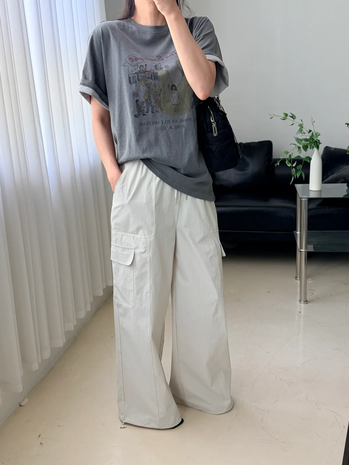 프린팅 워싱 반팔 티셔츠  상세 이미지 1