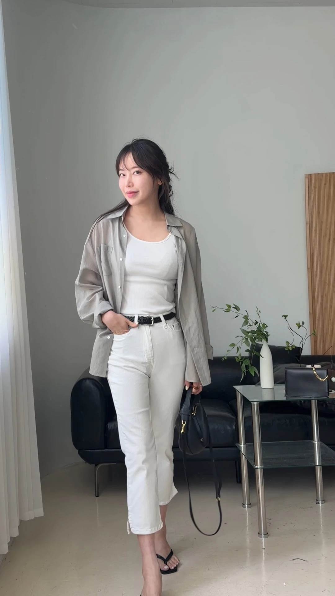 고앤 뒷 트임 리본 셔츠 상세 이미지 34