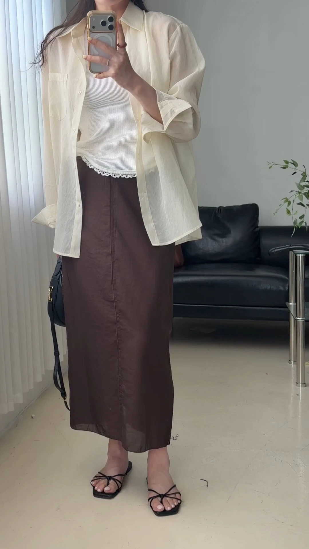 고앤 뒷 트임 리본 셔츠 상세 이미지 7