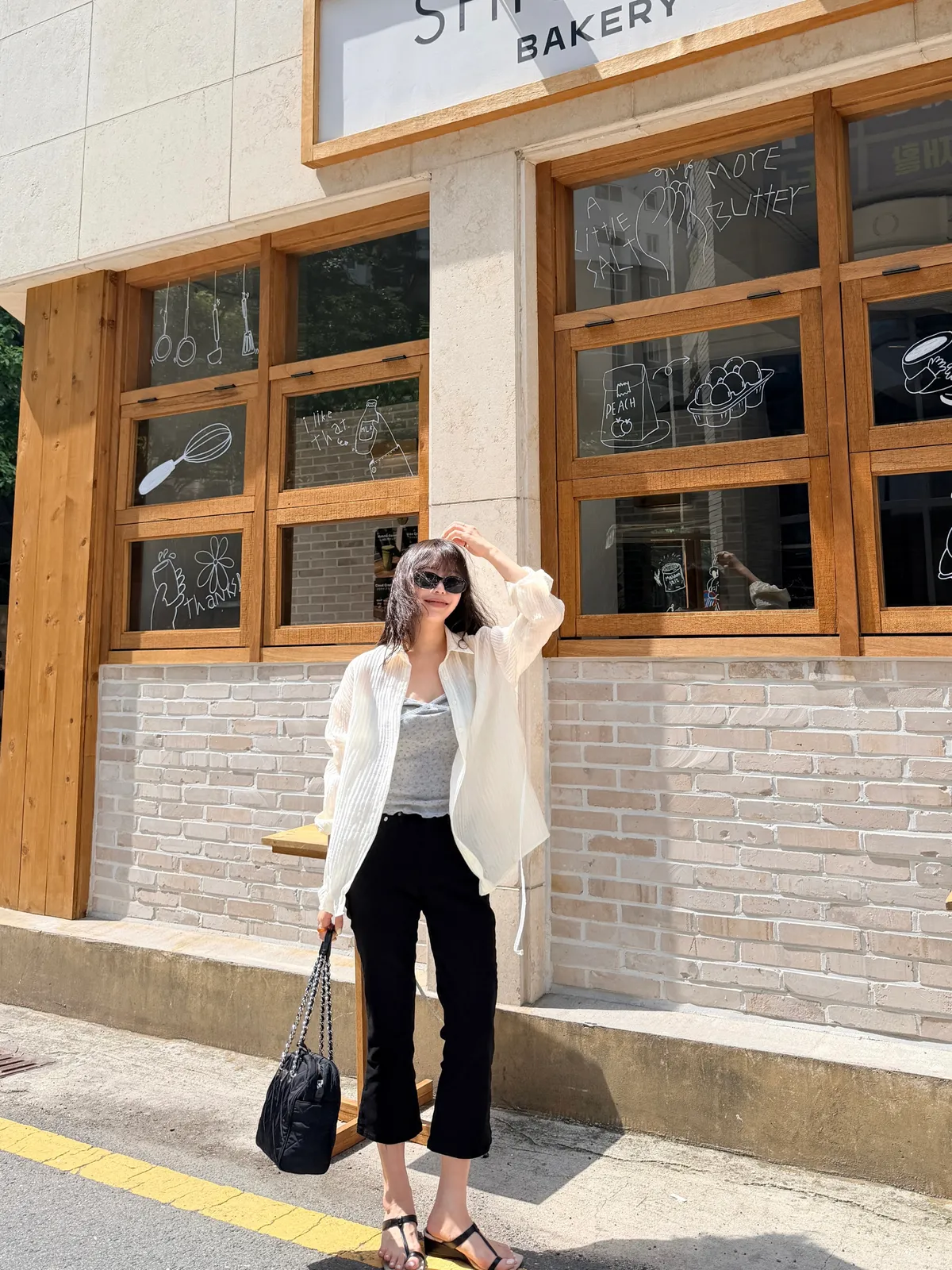 시스루 썸머 루즈핏 볼륨 셔츠블라우스  상세 이미지 6