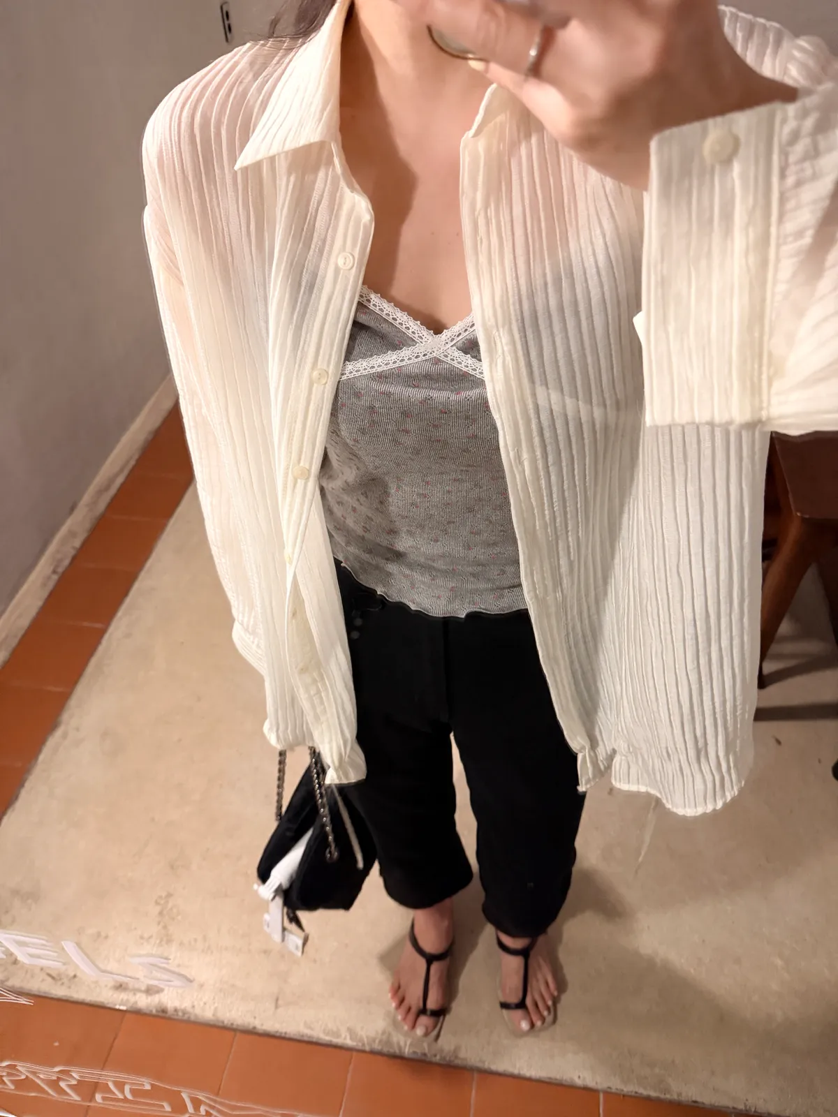 시스루 썸머 루즈핏 볼륨 셔츠블라우스  상세 이미지 8
