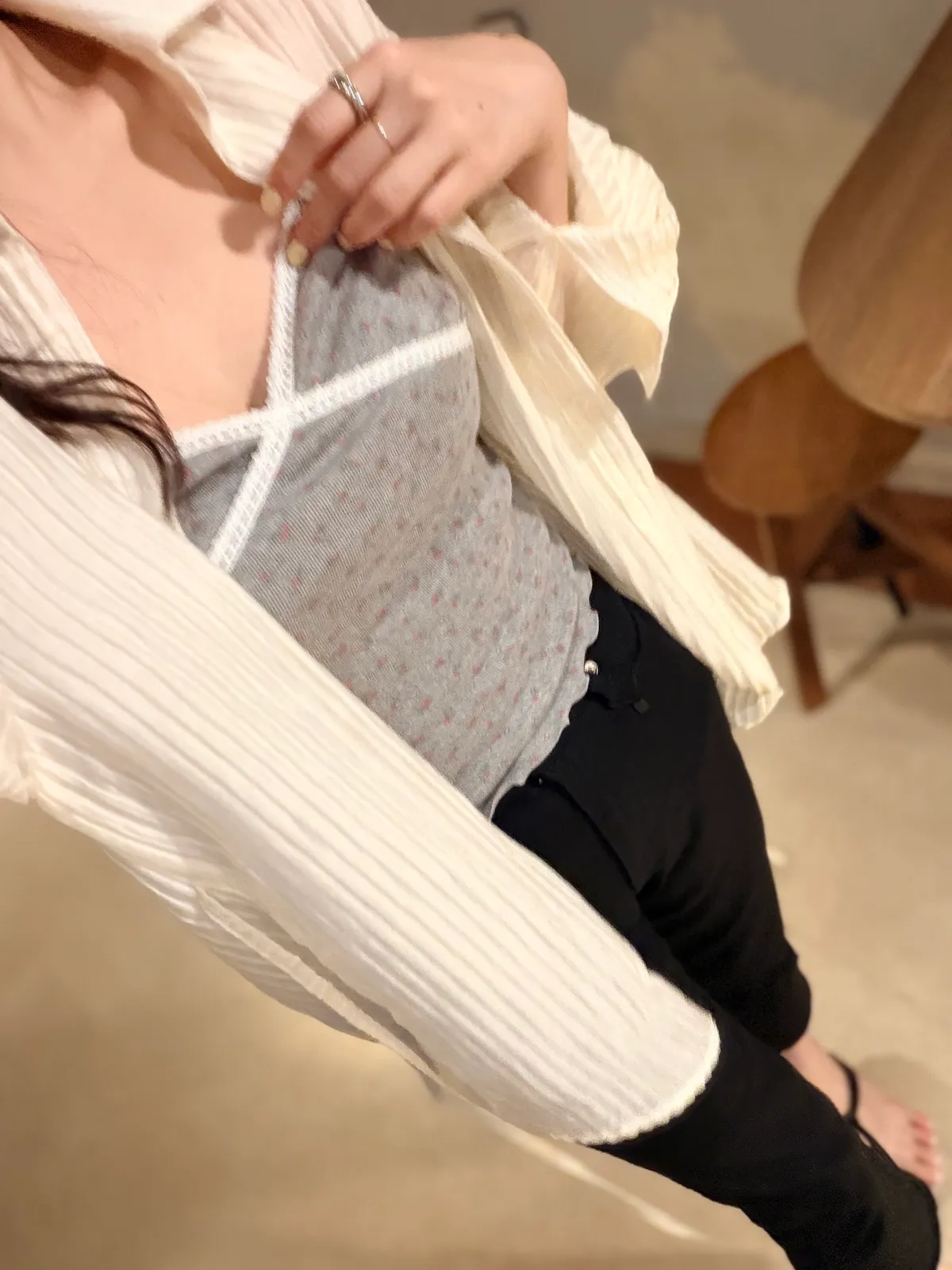 시스루 썸머 루즈핏 볼륨 셔츠블라우스  상세 이미지 10
