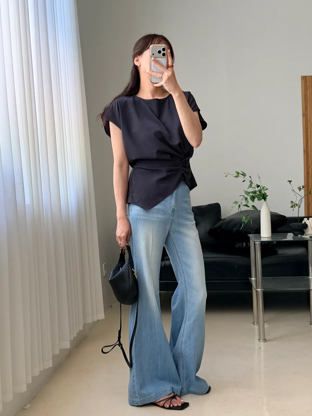 레직기 부츠컷 롱 데님청바지 상세 이미지 1