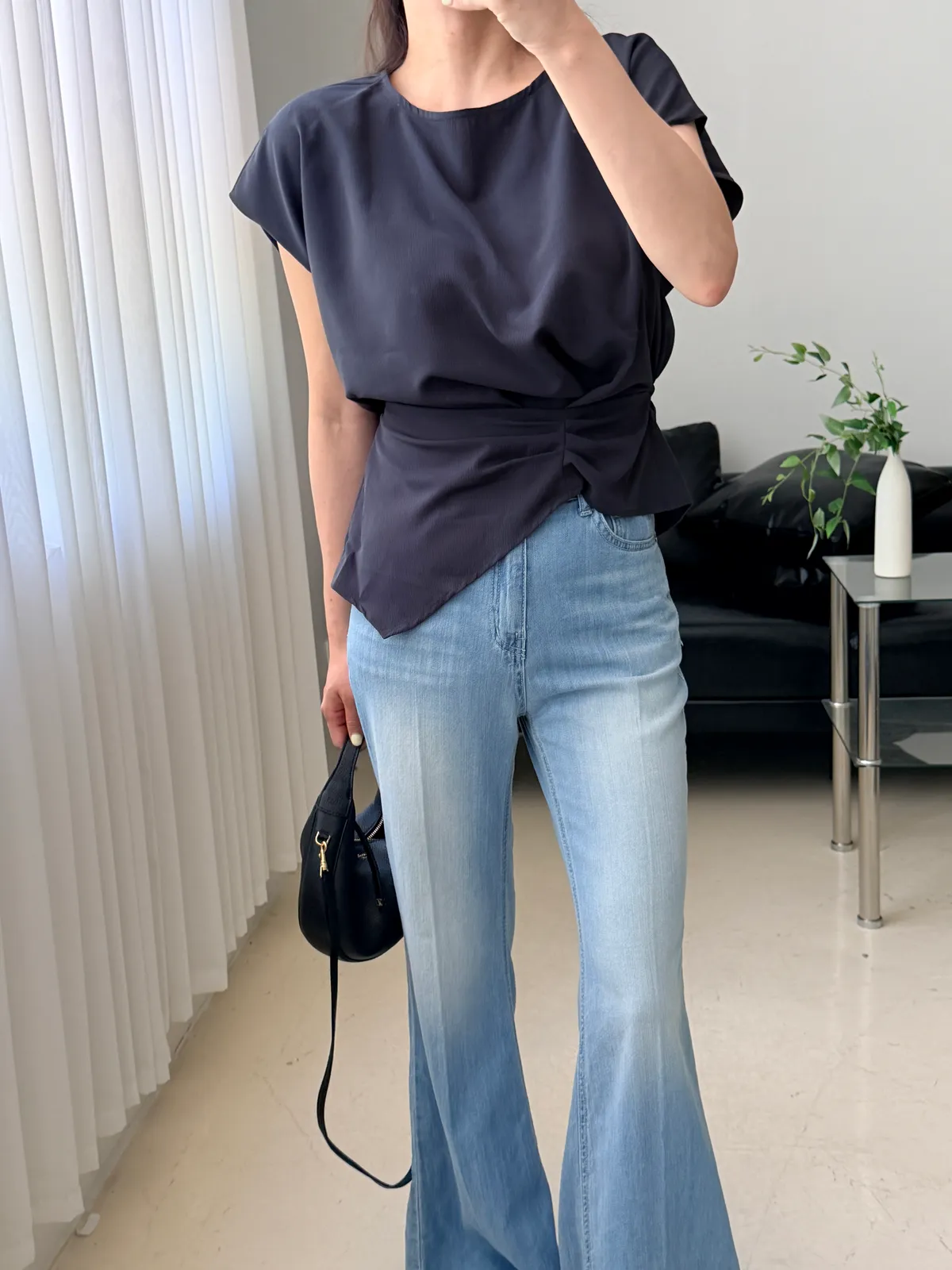 레직기 부츠컷 롱 데님청바지 상세 이미지 3