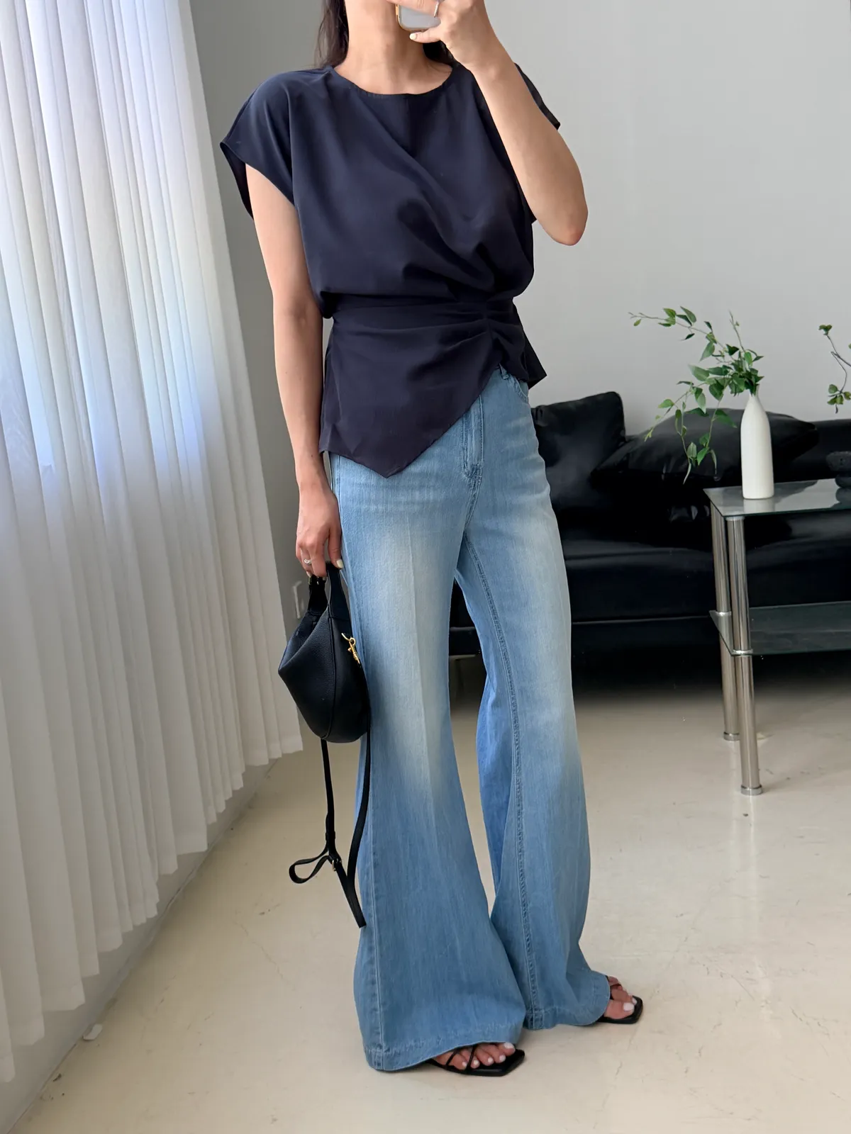 레직기 부츠컷 롱 데님청바지 상세 이미지 4
