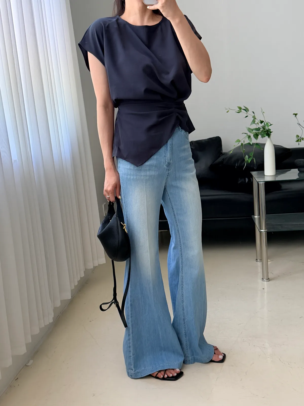 레직기 부츠컷 롱 데님청바지 상세 이미지 5
