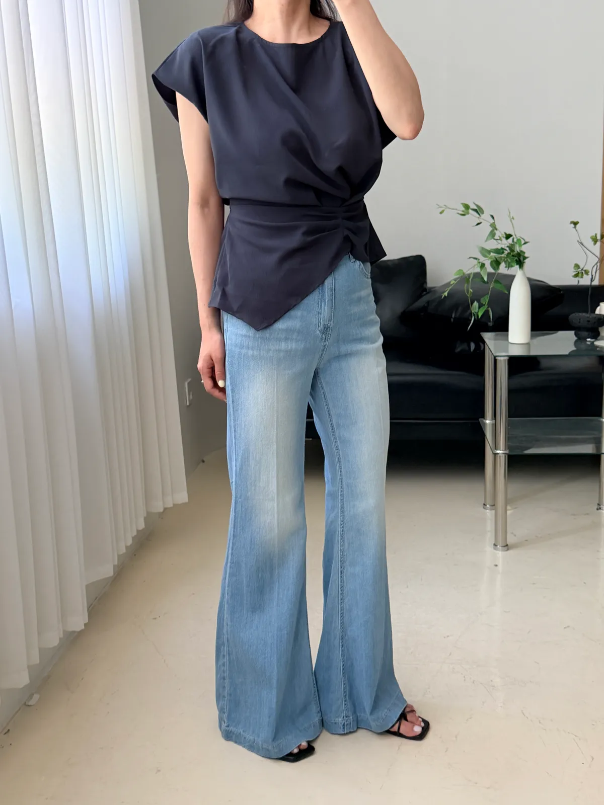 레직기 부츠컷 롱 데님청바지 상세 이미지 6