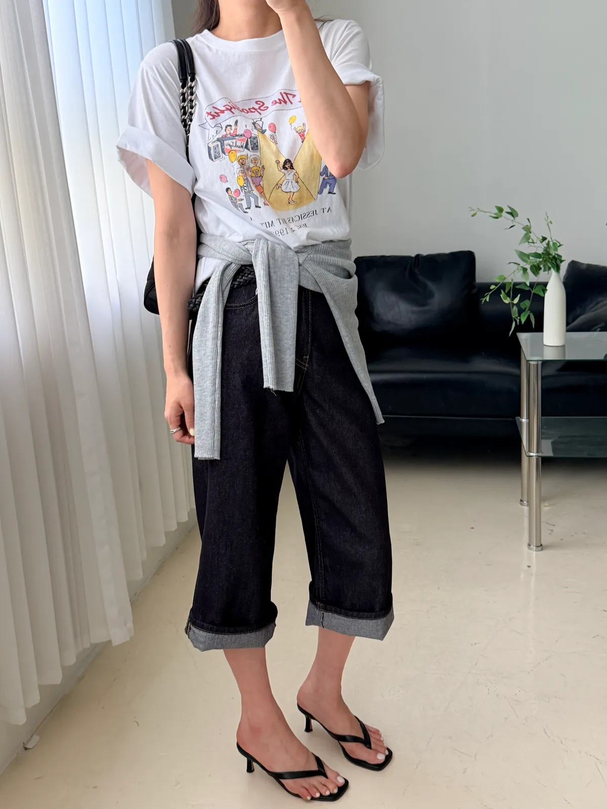 님프 논페이드 롤업 데님팬츠  상세 이미지 8
